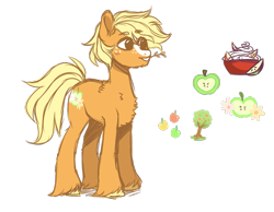 Size: 1099x855 | Tagged: safe, artist:pandemiamichi, artist:s1nb0y, imported from derpibooru, oc, oc only, oc:apple spice, earth pony, pony, male, offspring, parent:applejack, parent:trouble shoes, parent:troubleshoes clyde, parents:troublejack, reference sheet, simple background, solo, stallion, transparent background