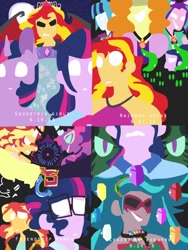 Size: 768x1024 | Tagged: safe, artist:campeverfrees, imported from derpibooru, adagio dazzle, aria blaze, gloriosa daisy, sci-twi, sonata dusk, sunset shimmer, twilight sparkle, equestria girls, friendship games, legend of everfree, rainbow rocks, anniversary, brony history, daydream shimmer, equestria's monster girls, midnight sparkle, sunset satan, the dazzlings