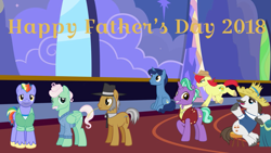 Size: 1191x670 | Tagged: safe, artist:huntercwalls, edit, edited screencap, imported from derpibooru, screencap, bow hothoof, bright mac, firelight, gentle breeze, hondo flanks, igneous rock pie, night light, dad six, father, father's day, male