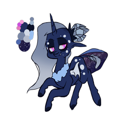 Size: 960x960 | Tagged: safe, artist:queenofvipers, imported from derpibooru, oc, oc only, oc:queen moonlight darkstar, alicorn, bat pony, bat pony alicorn, pony, alicorn oc, fangs, female, mare, queen, reference sheet, simple background, solo, transparent background