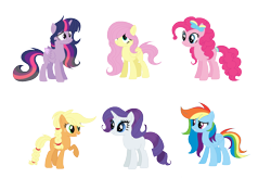 Size: 1672x1176 | Tagged: dead source, safe, artist:rainbows-skies, artist:thesmall-artist, imported from derpibooru, applejack, fluttershy, pinkie pie, rainbow dash, rarity, twilight sparkle, alicorn, pony, alternate hairstyle, mane six, simple background, transparent background, twilight sparkle (alicorn)