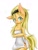 Size: 480x640 | Tagged: safe, artist:azurepicker, imported from derpibooru, applejack, semi-anthro, alternate hairstyle, female, headband, simple background, solo, towel