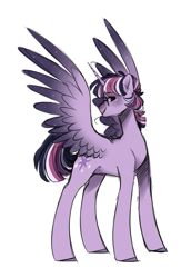 Size: 1109x1697 | Tagged: safe, artist:pandemiamichi, artist:s1nb0y, imported from derpibooru, twilight sparkle, alicorn, pony, female, glasses, simple background, solo, spread wings, twilight sparkle (alicorn), white background, wings