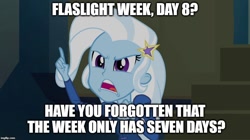 Size: 896x500 | Tagged: safe, imported from derpibooru, trixie, equestria girls, rainbow rocks, exploitable meme, image macro, implied flashlight, implied shipping, implied straight, meme, trixie yells at everything