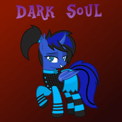 Size: 1080x1080 | Tagged: safe, artist:tacobender, imported from derpibooru, oc, oc only, bat pony, changeling, pony, bat eyes, bat pony oc, black hair, blue and black, blue hair, changeling oc, clothes, commission, commission info, dark soul, female, mare, missing cutie mark, name, ponytail, simple background, solo, vector