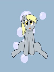 Size: 3120x4160 | Tagged: safe, artist:php51, imported from derpibooru, derpy hooves, digital art, looking at you, simple background, sitting