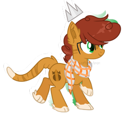 Size: 1024x949 | Tagged: safe, artist:sapiira, imported from derpibooru, oc, oc only, oc:harvest paws, cat pony, original species, pony, crown, glasses, jewelry, male, regalia, simple background, solo, transparent background, white outline