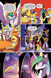 Size: 1073x1650 | Tagged: safe, artist:andypriceart, idw, imported from derpibooru, nightmare moon, princess celestia, sunset shimmer, pony, spoiler:comic, spoiler:comicannual2013, advertisement, book, idw advertisement, preview, royal guard