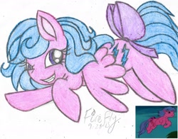 Size: 2014x1577 | Tagged: safe, artist:phoenix-skywriter, imported from derpibooru, screencap, firefly, pony, rescue at midnight castle, bow, female, g1, g1 to g4, g4, generation leap, solo, tail bow, traditional art