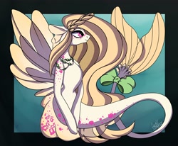 Size: 4500x3700 | Tagged: safe, artist:damonthedeer, imported from derpibooru, oc, oc only, oc:gentle breeze, seapony (g4), braid, jewelry, necklace, seaponified, solo, species swap