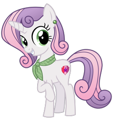 Size: 3000x3200 | Tagged: safe, artist:cheezedoodle96, imported from derpibooru, sweetie belle, pony, unicorn, .svg available, adolescence, alternate hairstyle, braces, clothes, ear piercing, earring, female, filly, gradient hair, headcanon, jewelry, looking at you, older sweetie belle, piercing, raised hoof, scarf, simple background, smiling, solo, svg, teenage sweetie belle, teenager, transparent background, vector