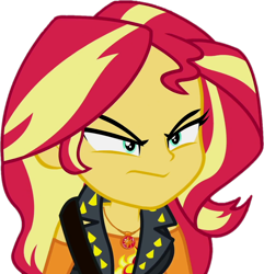 Size: 988x1024 | Tagged: safe, artist:thebarsection, imported from derpibooru, sunset shimmer, equestria girls, equestria girls series, annoyed, clothes, female, geode of empathy, simple background, solo, transparent background