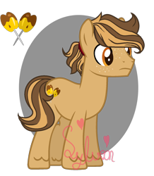 Size: 1342x1539 | Tagged: safe, artist:sylveontriestodraw, imported from derpibooru, oc, oc only, oc:golden caramel, earth pony, pony, male, offspring, parent:applejack, parent:caramel, parents:carajack, simple background, solo, stallion, transparent background