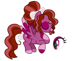 Size: 1236x1041 | Tagged: safe, artist:unicorn-mutual, imported from derpibooru, oc, oc only, pegasus, pony, bow, eyeshadow, female, hair bow, makeup, mare, simple background, solo, tail bow, transparent background