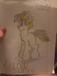 Size: 1200x1600 | Tagged: safe, artist:terminalhash, imported from derpibooru, oc, oc only, oc:yellowglaze, pony, graph paper, sketch, solo, traditional art