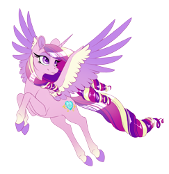 Size: 1823x1878 | Tagged: safe, artist:peridotkitty, artist:silkensaddle, imported from derpibooru, princess cadance, alicorn, pony, colored hooves, colored wings, cute, cutedance, female, flying, mare, simple background, smiling, solo, spread wings, transparent background, wings