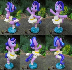 Size: 1024x992 | Tagged: safe, artist:daisymane, imported from derpibooru, starlight glimmer, pony, unicorn, ballerina, ballet, clothes, dancing, female, glimmerina, implied tail hole, sculpture, solo, standing, standing on one leg, traditional art, tutu