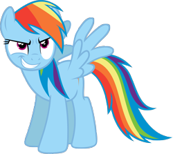 Size: 2379x2125 | Tagged: safe, artist:famousmari5, imported from derpibooru, rainbow dash, pegasus, pony, stranger than fan fiction, female, mare, simple background, smiling, smirk, solo, transparent background, vector