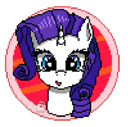 Size: 428x425 | Tagged: safe, artist:xflutt, imported from derpibooru, rarity, pony, unicorn, female, looking at you, mare, pixel art, simple background, solo, transparent background