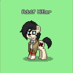 Size: 839x831 | Tagged: safe, imported from derpibooru, earth pony, pony, pony town, adolf hitler, nazi, solo, swastika