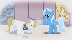 Size: 1280x721 | Tagged: safe, alternate version, artist:3d4d, imported from derpibooru, prince blueblood, trixie, the ticket master, bluetrix, female, male, shipping, straight