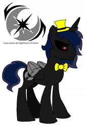 Size: 768x1146 | Tagged: safe, imported from derpibooru, princess luna, oc, alicorn, alicorn oc, animatronic, fnaf 4, prince artemis, rule 63