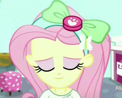 Size: 1346x1080 | Tagged: safe, imported from derpibooru, screencap, fluttershy, eqg summertime shorts, equestria girls, pet project, bow, cropped, cute, female, smiling