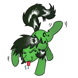 Size: 900x900 | Tagged: safe, artist:lockhe4rt, color edit, edit, imported from derpibooru, oc, oc only, oc:filly anon, colored, dancing, female, filly, simple background, tongue out, transparent background