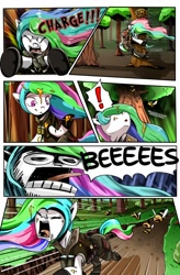 Size: 724x1102 | Tagged: safe, artist:candyclumsy, imported from derpibooru, princess celestia, bee, pony, comic:two sisters go camping, comic, faic, food, hiimdaisy, honey, not the bees, tree