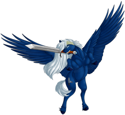 Size: 990x915 | Tagged: safe, artist:bijutsuyoukai, imported from derpibooru, oc, oc only, oc:swordscolt, pegasus, pony, male, mouth hold, simple background, solo, stallion, sword, transparent background, weapon