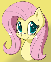 Size: 978x1200 | Tagged: safe, artist:esfelt, imported from derpibooru, fluttershy, pegasus, pony, blushing, bust, cute, female, looking at you, mare, portrait, shyabetes, smiling, solo