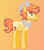 Size: 832x952 | Tagged: safe, artist:starfalldawn, imported from derpibooru, oc, oc only, oc:diced peaches, pony, unicorn, beanie, clothes, hat, male, orange background, scarf, simple background, solo, stallion