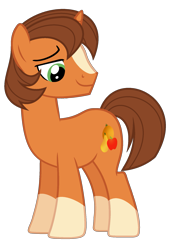 Size: 1309x1897 | Tagged: safe, artist:nightmarye, imported from derpibooru, oc, oc only, oc:day fruit, pony, unicorn, male, offspring, parent:applejack, parent:sunburst, parents:appleburst, simple background, solo, stallion, transparent background