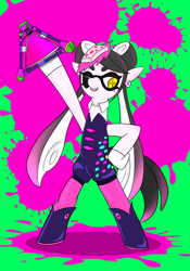 Size: 1400x2000 | Tagged: safe, artist:rdash2116108, imported from derpibooru, pony, callie, crossover, female, mare, ponified, solo, splat bomb, splatoon, squid sisters