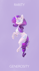 Size: 1400x2500 | Tagged: safe, artist:ottcat23, imported from derpibooru, rarity, pony, unicorn, cutie mark, eyes closed, female, floating, mare, simple background, smiling, solo, text