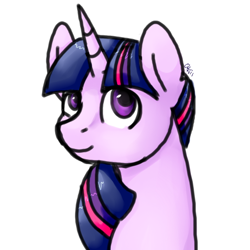 Size: 512x512 | Tagged: safe, artist:ottcat23, imported from derpibooru, twilight sparkle, pony, female, mare, simple background, smiling, solo, white background