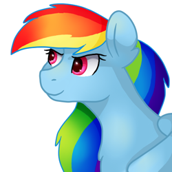 Size: 512x512 | Tagged: safe, artist:ottcat23, imported from derpibooru, rainbow dash, pony, female, mare, simple background, smiling, solo, white background