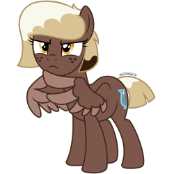 Size: 4688x4688 | Tagged: safe, artist:besttubahorse, imported from derpibooru, oc, oc only, oc:sweet mocha, pony, absurd resolution, alternate hairstyle, freckles, frown, lightly watermarked, simple background, solo, text, transparent background, vector, watermark, wing hands