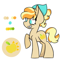 Size: 5511x5511 | Tagged: safe, artist:rainelathepegasus00, imported from derpibooru, oc, oc only, oc:melania, earth pony, pony, absurd resolution, description is relevant, female, freckles, magical lesbian spawn, mare, next generation, offspring, parent:applejack, parent:coloratura, parents:rarajack, reference sheet, simple background, smiling, solo, white background