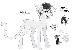 Size: 1956x1368 | Tagged: safe, artist:monogy, imported from derpibooru, oc, oc only, oc:maki, cat pony, original species, chibi, clothes, female, hoodie, reference sheet, simple background, solo, transparent background