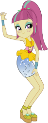 Size: 2635x6653 | Tagged: safe, artist:famousmari5, imported from derpibooru, sour sweet, dance magic, equestria girls, spoiler:eqg specials, armpits, clothes, disco dress, dress, female, freckles, ponytail, simple background, solo, transparent background, vector