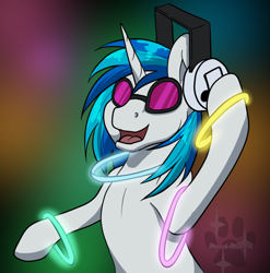 Size: 720x730 | Tagged: safe, artist:marsh-mal-oh, imported from derpibooru, dj pon-3, vinyl scratch, pony, unicorn, female, headphones, open mouth, solo