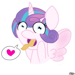 Size: 768x768 | Tagged: safe, artist:parn, imported from derpibooru, princess flurry heart, alicorn, face, female, filly, funny face, gag, lovely, princess, simple background