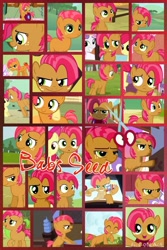 Size: 1200x1800 | Tagged: safe, artist:princessemerald7, imported from derpibooru, apple bloom, apple cinnamon, babs seed, sweetie belle, pony, apple family reunion, one bad apple, season 3, collage, female, filly, foal, smiling, smirk