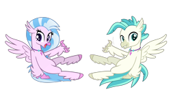 Size: 5000x3000 | Tagged: safe, artist:serukun4, imported from derpibooru, silverstream, terramar, classical hippogriff, hippogriff, season 8, brother and sister, female, male, simple background, sitting, transparent background, vector