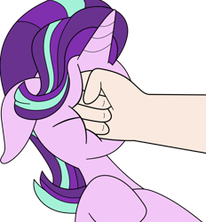 Size: 926x1000 | Tagged: safe, anonymous artist, edit, imported from derpibooru, starlight glimmer, pony, unicorn, abuse, debate in the comments, downvote bait, drama, fist, floppy ears, glimmerbuse, hand, op is a duck, op is trying to start shit, punch, punched, simple background, starlight drama, transparent background