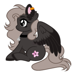 Size: 1000x1000 | Tagged: safe, artist:arxielle, imported from derpibooru, oc, oc only, oc:onyx tourmaline, pegasus, pony, female, mare, simple background, sitting, solo, transparent background