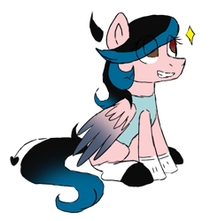 Size: 795x807 | Tagged: safe, artist:mintoria, imported from derpibooru, oc, oc only, oc:sweetie, pegasus, pony, clothes, female, mare, shirt, simple background, sitting, solo, transparent background