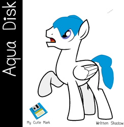 Size: 2180x2232 | Tagged: safe, artist:tawan075, imported from derpibooru, oc, oc:aqua disk, disk, floppy disk