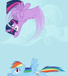 Size: 644x720 | Tagged: safe, imported from derpibooru, screencap, rainbow dash, twilight sparkle, alicorn, princess twilight sparkle (episode), cropped, faic, flying, twilight sparkle (alicorn)